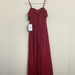Azazie brown maxi elegant dress